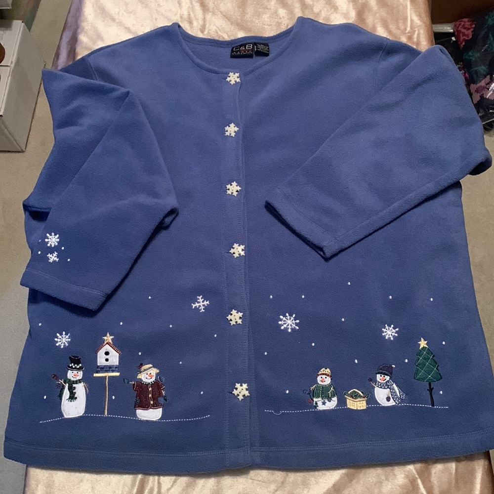 Christmas Fleece Sweater Cardigan